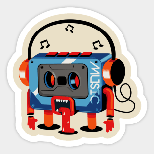 Walkman Cartoon Sticker